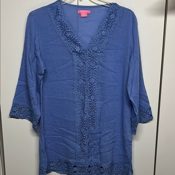 Isaac Mizrahi Blue Tunic Cover Up - Picture 1 of 7